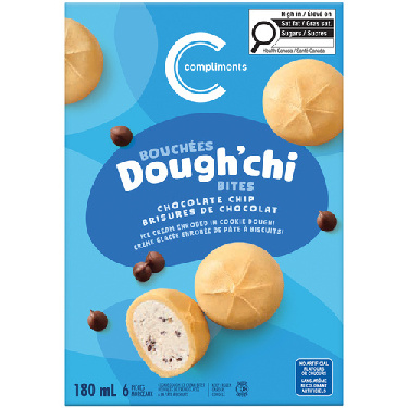 Buy Compliments Dough'chi Ice Cream Bites Chocolate Chip 6 x 30 ml