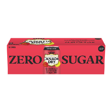 Buy Canada Dry Zero Sugar Soft Drink Strawberry Lemonade 355 ml