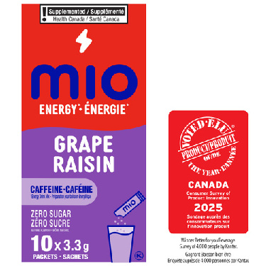 Buy Mio Zero Sugar Energy Drink Mix Grape 10 x 3.3 g | Thrifty Foods