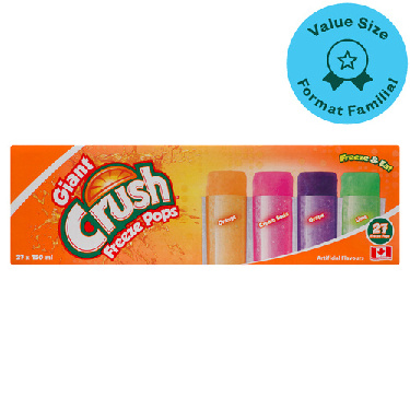 Buy Crush Giant Freeze Pops 27 x 150 ml | Thrifty Foods