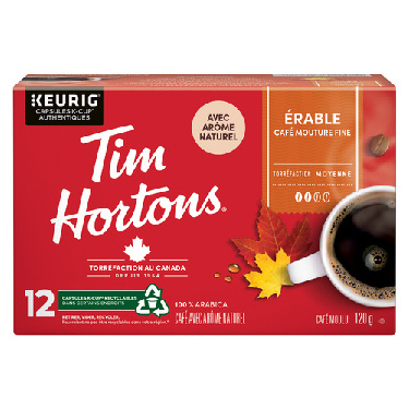Buy Tim Hortons Coffee Pods Maple Medium Roast 12 K-Cups 120 g - Main Image