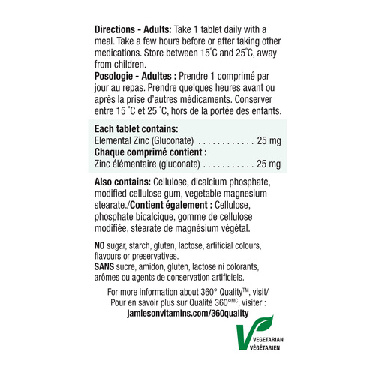 Complément Alimentaire Zinc Jamieson - 100 Capsules - Date D'expiration 28/02/2025 - Neuf